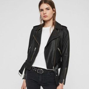 AllSaints Balfern Leather Biker Jacket Size S